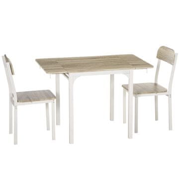 Homestar Jedilna garnitura 3-delna 120x60x75 cm naravna bela