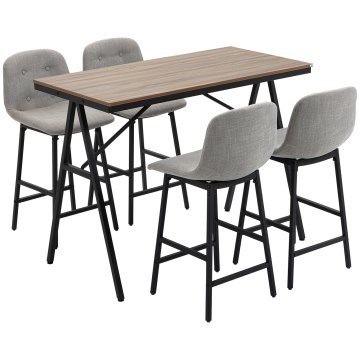 Homestar Komplet barskih miz 5-delni 120x60x91 cm rjav