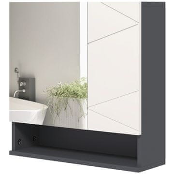 Homestar Kopalniško ogledalo z omarico 55x17x55 cm sivo