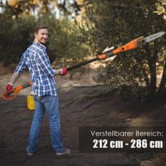Costway Električna žaga za veje 212-286 cm večkotna verižna žaga oranžna