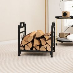 Costway Stojalo za drva 46x34x45 cm črno