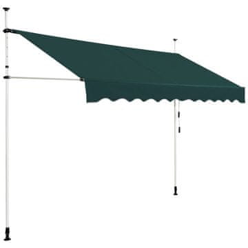 Costway Klempna senčnica 300 cm široka, nastavljiva po višini, zelena, odporna proti UV
