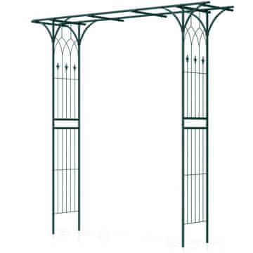Costway Zeleni kovinski vrtni lok 205x52x205 cm