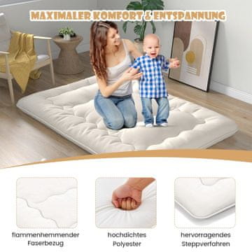 Costway Futon vzmetnica 140x200 cm bež