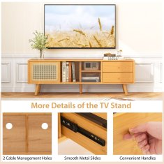 Costway TV regal za televizor do 65 palcev iz naravnega bambusa