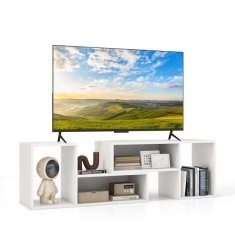 Costway 2-delni konzolni TV regal v beli barvi