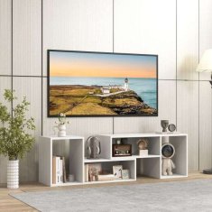 Costway 2-delni konzolni TV regal v beli barvi