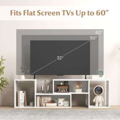 Costway 2-delni konzolni TV regal v beli barvi