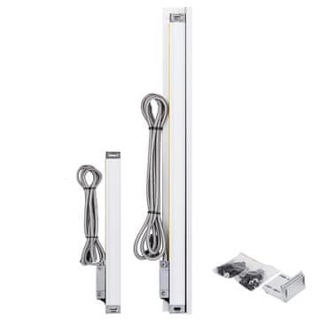 VEVOR Komplet linearnih meril 250x2x5 cm in 100x2x5 cm srebrne barve