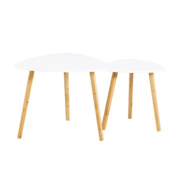 SoBuy Komplet klubske mizice, 55x52x45 cm, bela
