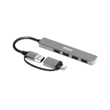 Port Designs SLIM COMBO HUB PORT razdelilec, 4x USB-A 3.0