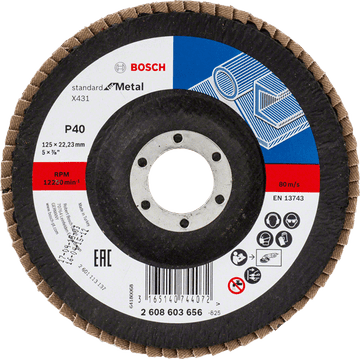 Bosch LAMELNI BRUSNI KOLUS 125 mm X431 P 40 STANDARD ZA KOVINO KONVEKSNO