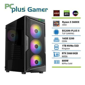 PCplus Gamer Ryzen 5 5600 16GB 1TB SSD RTX 5060 OC 8GB gaming namizni računalnik