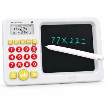 Netscroll LCD učna tablica s kalkulatorjem za pisanje in učenje matematike, 19 × 12 cm, TrainMath
