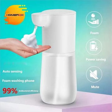 KJB Avtomatski dozirnik penastega mila, 600 ml, USB-C, bel