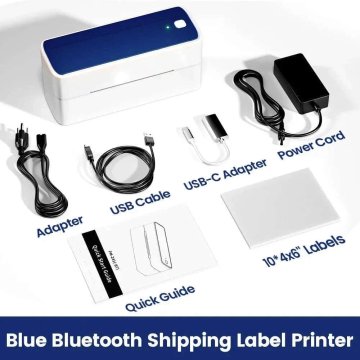 KJB Bluetooth termični tiskalnik nalepk 241BT, 4 × 6 palcev, moder, EU