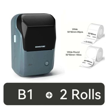 KJB Bluetooth tiskalnik nalepk B1, temno moder, paket z dvema dodatnima rolama