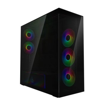 Arctic Xtender Tempered Glass Black (ACPCC00015A, E-ATX črno, 2xUSB3.2, 1xUSB Type-C, RGB, stransko steklo) računalniško ohišje