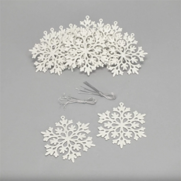 Rayher.	 Okrasek snežinka, bela z beščicami, 9.5cm, set 12