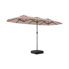 Costway Dvojni senčnik 400x212 cm pravokoten svetlo rjav