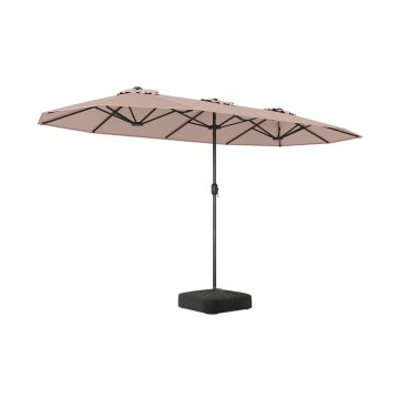 Costway Dvojni senčnik 400x212 cm pravokoten svetlo rjav