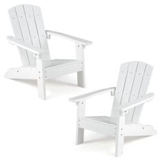 Costway Set 2 otroških stolov Adirondack, beli
