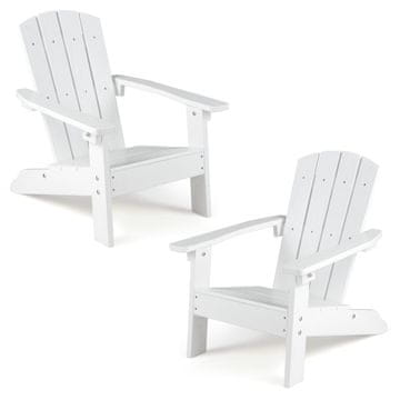 Costway Set 2 otroških stolov Adirondack, beli