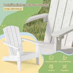 Costway Set 2 otroških stolov Adirondack, beli
