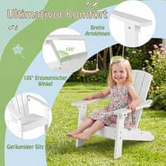 Costway Set 2 otroških stolov Adirondack, beli