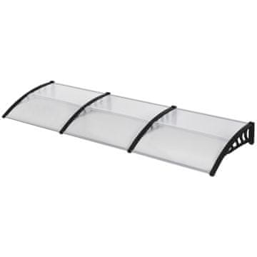 Homestar Nadstrešek za vhodno okno 303x96x27 cm prozorno črn