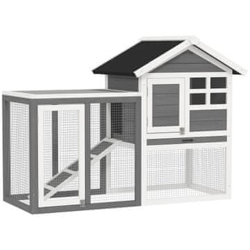 Homestar Kletka za zajce 2 nivoja 123,5x62,6x92,5 cm siva bela