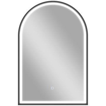 Homestar LED kopalniško ogledalo 60x90 cm s sprednjo in zadnjo osvetlitvijo, funkcijo pomnilnika, dotik stikalo, črno