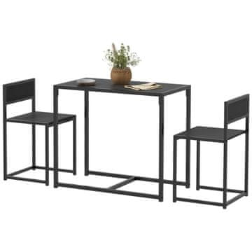 Homestar Komplet barske mize 3-delni 2 stola 1 miza 90x47x76 cm črna