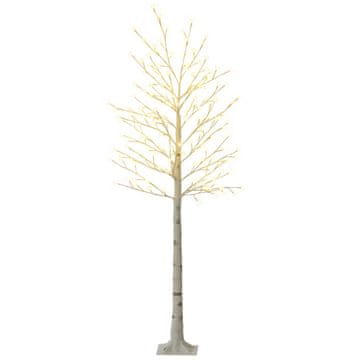 Homestar Umetno brezo drevo z 180 LED, 3 stopnje svetlosti, toplo bela, realistično lubje, 21,5x21,5x180 cm