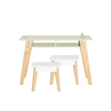 SoBuy Otroška pisalna miza in stol, 80x48x50 cm, bela