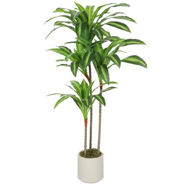 Homestar Umetno drevo Dracaena 120 cm z upogljivimi stebli in belim loncem