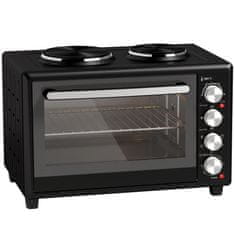 Homestar Mini pečica 36L z 2 kuhališčema, električna namizna pečica s konvekcijo, 90–230 °C