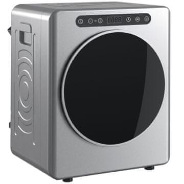 Homestar 5 kg prezračevalni sušilnik 1000 W kompaktni samostoječi sprednji polnilec z bobnom iz nerjavečega jekla in časovnikom srebrne barve