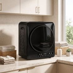 Homestar Kompakten 1000 W prezračevalni sušilnik z dodatnima programoma Extra Dry in ECO, časovnikom ter nastavitvijo temperature, črn