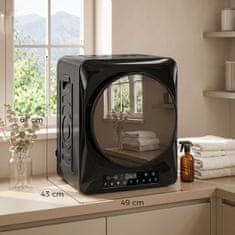 Homestar Kompakten 1000 W prezračevalni sušilnik z dodatnima programoma Extra Dry in ECO, časovnikom ter nastavitvijo temperature, črn