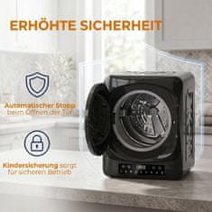 Homestar Kompakten 1000 W prezračevalni sušilnik z dodatnima programoma Extra Dry in ECO, časovnikom ter nastavitvijo temperature, črn