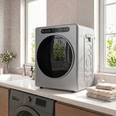 Homestar 5 kg prezračevalni sušilnik 1000 W kompaktni samostoječi sprednji polnilec z bobnom iz nerjavečega jekla in časovnikom srebrne barve