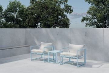 Venture Design Sedežna garnitura Messina miza 45x50x40 cm stol 75x75x61 cm svetlo modra