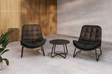 Venture Design Sedežna garnitura 2 stola in miza 93x68x76 cm siva