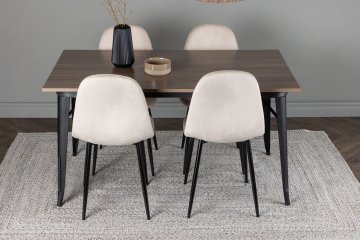 Venture Design Jedilna miza in stol set Tempe in Polar miza 75x140x80 cm bež