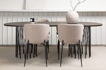 Venture Design Jedilna miza in stol komplet Stone Modesto 74x220x100 cm Črna Bež