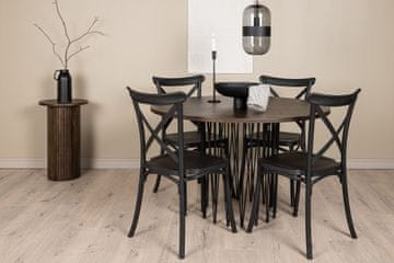 Venture Design Jedilna miza in stol komplet Stone in Crosett miza 120x74 cm stol 55x90x52 cm črna