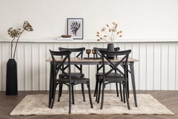 Venture Design Jedilna miza in stol komplet Tempe in Crosett, miza 75x140x80 cm, črni oreh