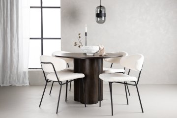 Venture Design Jedilna miza in stol set Olivia in Chico, miza 110x75 cm, moka in bela