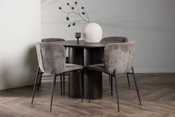 Venture Design Jedilna miza in stol set Olivia in Modesto miza 110x75 cm moka in bež